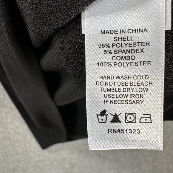 CeCe Sheer Printed Long-Sleeve Black Knit Top Women's Small Crew Neck Metallic - Picture 7 of 8